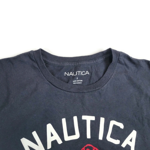 Nautica Navy Blue Graphic Tee Large - Picture 2 of 3